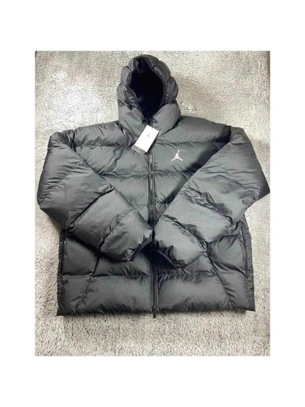 Air Jordan Brooklyn Therma-FIT Puffer Jacket Sz Large Men Black White HV0532-010